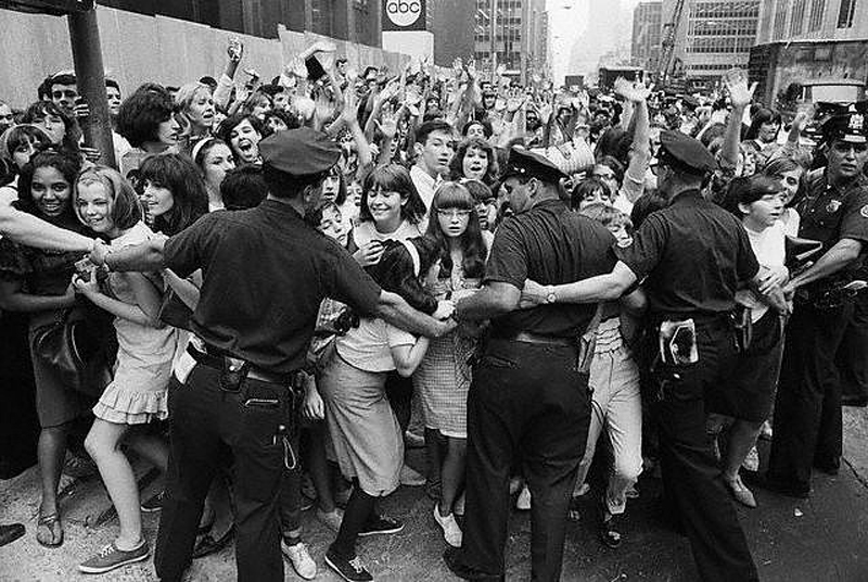 Teen Fans mobbing Beatles