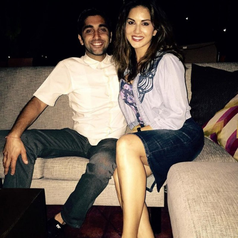 Sunny Leone with her brother Sandeep Vohra
