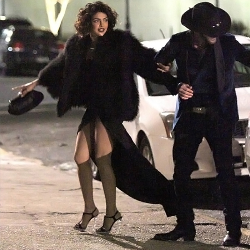 priyanka chopra in thigh high outfit and high heels