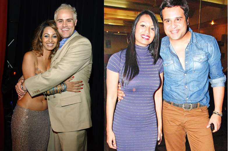 Kashmira Shah with first American husband (left) and with second husband Krushna