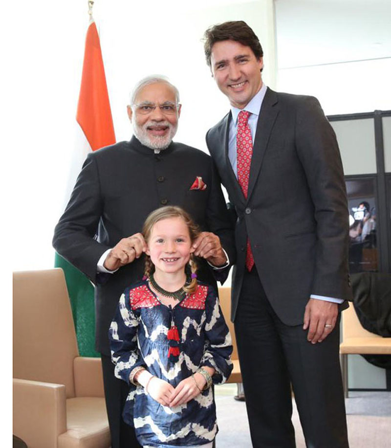 Modi playing with Trudeau's daughter Ella