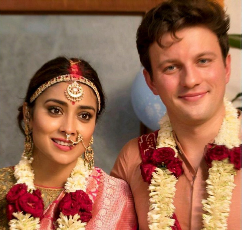 Shriya Saran with her husband Andrei Koschheev.