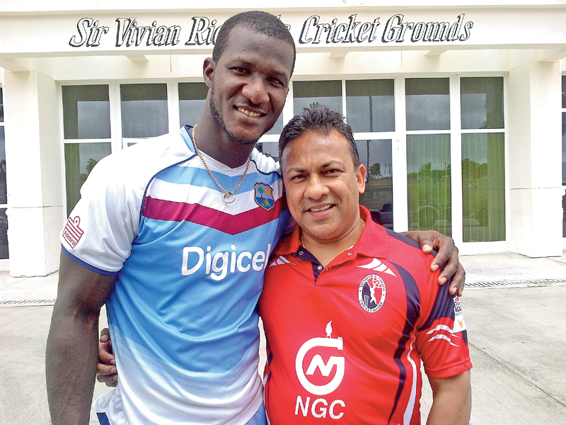 Roy Singh with former West Indies captain Darren Sammy