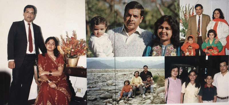 Kuldeep Sharma, wife Poonam Sharma and their young family.