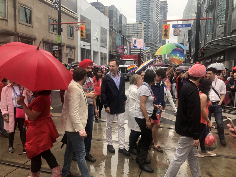 Navdeep Bains in Toronto Pride Parade