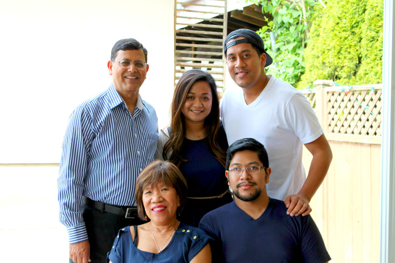 Ashok Bhargava (left) with his family