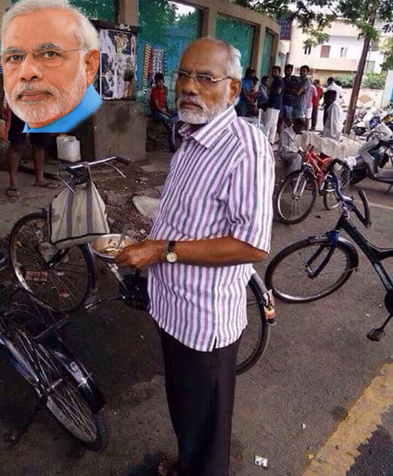 Famous people lookalikes: Modi and his lookalike