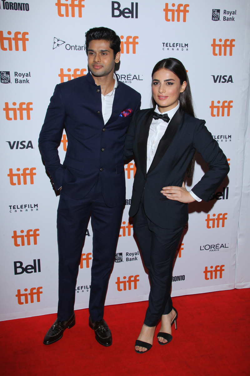 Abhimanyu Dasani and Radhika Madan at the premiere of "The Man Who Feels No Pain." Photo by Jeremy Chan/Getty Images.