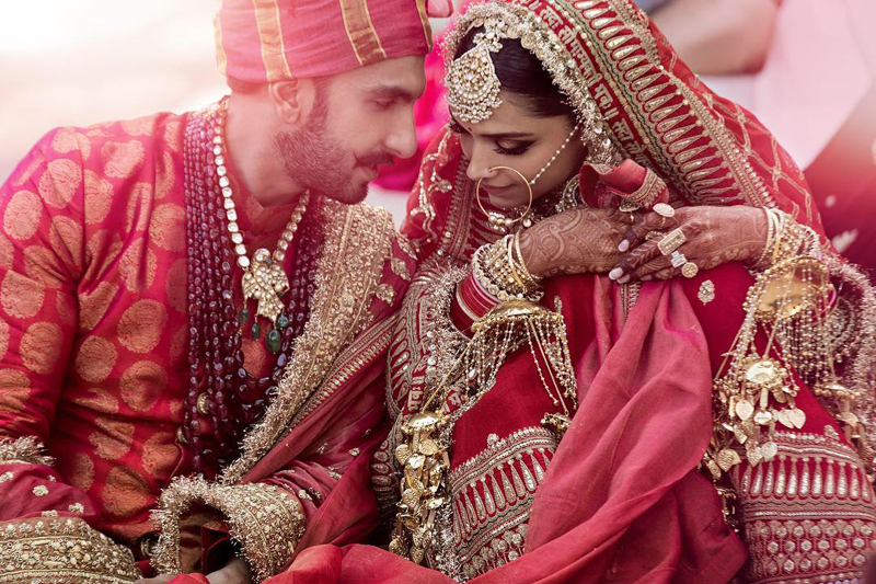 Deepika and Ranveer taking wedding vows