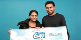 Brampton Punjabi couple with their lottery win.