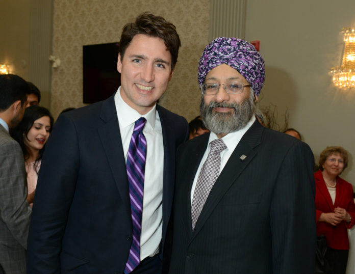 Surjit Babra with Trudeau