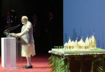 Modi at groundbreaking ceremony of BAPS temple in Abu Dhabi
