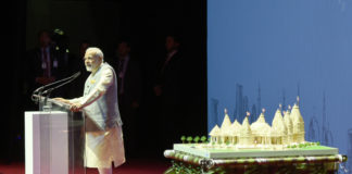Modi at groundbreaking ceremony of BAPS temple in Abu Dhabi