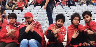 Iranian women disguised as men to watch a soccer match