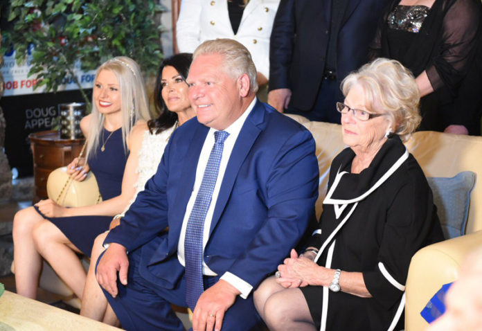 Doug Ford with family on election night