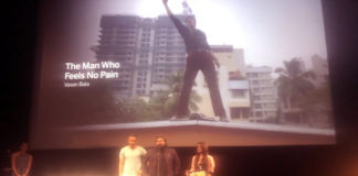 Vasan Bala and Radhika Madan accepting TIFF award