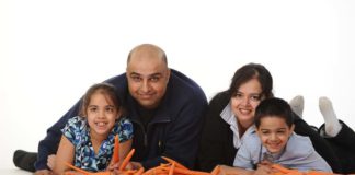 Amrik Sahota with his family.