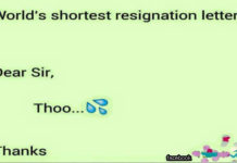 shortest resignation letter
