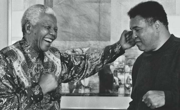Muhammad Ali with Nelson Mandela.